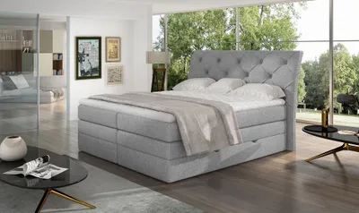 Produktbild von Mirabel Boxspringbett 140 - 180 cm; Grau (Webstoff), Liegefläche:140 x 200 cm