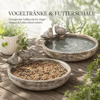 Produktbild von 2x Vogeltränke Vogel Bad Tränke Futterstelle Futterschale Garten Terrasse Bienen