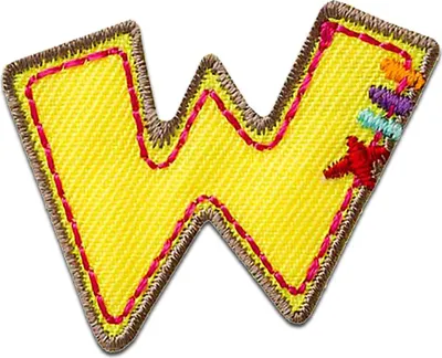 Produktbild von Buchstabe W 4 x 3.1 cm: Alphabet Buchstabe Einzeln Auswählbar - Aufnäher, Bügelbild, Aufbügler, Applikationen, Patches, Flicken, Zum Aufbügeln