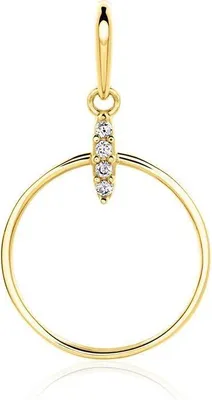 Produktbild von Anhänger 375er Gold Kreisdesign mit Zirkoniasteinen für Damen