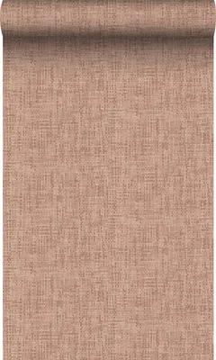 Productafbeelding van Origin Wallcoverings behang geweven linnen-look terracotta roze 50 x 900 cm