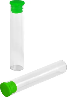 Produktbild von 100 Stück Flachbodengläser klar 50 x Ø10mm mit grünem Stopfen