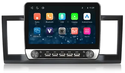 Immagine prodotto di Autoradio da 10,1 pollici per furgoni VW Transporter/Caravelle VI (modelli dal 2015 al 2020), con doppio controllo rotativo, CarPlay e Android Auto wireless, Bluetooth e sistema Linux