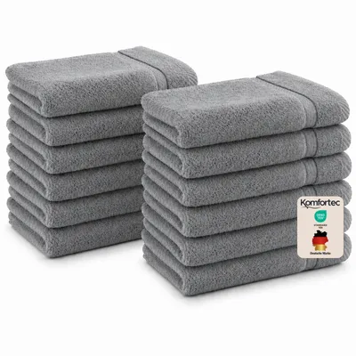 Produktbild von Komfortec 12er Gästehandtücher Set 30x50 cm, 100% Baumwolle, Weich & Saugfähig, Frottee Gästetücher,