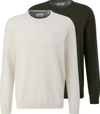Produktbild von s.Oliver 2er Pack Basic Pullover Angenehm weiches Material , Regular Fit mit Rundhalsausschnitt, Vielseitig kombinierbares Basic