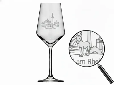 Produktbild von Weinglas Gravur Wesel am Rhein 350ml spülmaschinenfest für Abende Zuhause