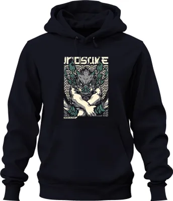 Obrázek produktu pro Inosuke Demon Slayer Wild Boar Mask Anime Gift Japan Y2K Streetwear Uni mikina s kapucí, Navy, XXL