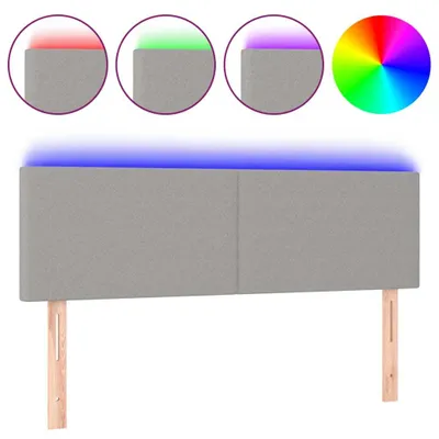 Produktbild von LED Kopfteil Hellgrau 144x5x78/88 cm Stoff