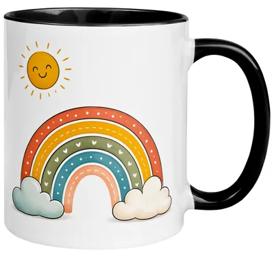 Produktbild von Tasse Wolken – „Farbenfroher Regenbogen“ – Lustiges Morgenmuffel Geschenk