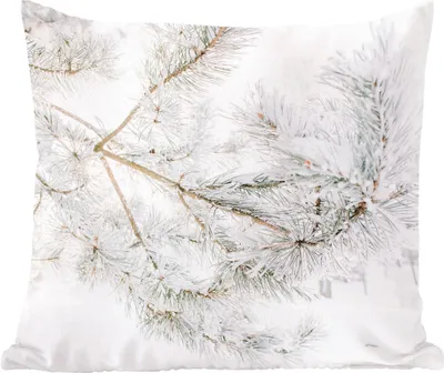 Produktbild von MuchoWow® Zierkissen Sofakissen Wohnzimmer Dekokissen 50x50 cm Winter - Äste - Schnee - Komfort - Sofakissen