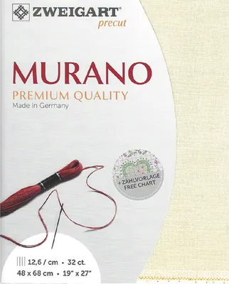 Zdjęcie produktu dla Evenweave Tkanina MURANO Zweigart precut 32 ct 3984 99 ecru, 48x68 cm