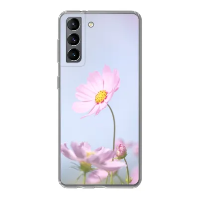 Produktbild von MuchoWow® Handyhülle Schutzhülle Hülle für Samsung Galaxy S21 Blumen - Rosa - Draußen - Natur Silikon Softcase Handy Hülle - Softcase