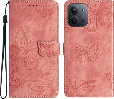 Produktbild von Xiaomi Redmi 15C Hülle - Coverup Schmetterlinge Klapphülle - Rosa