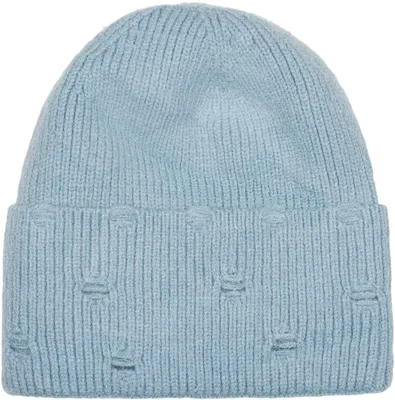 Produktbild von styleBREAKER Uni Strickmütze mit Rippenmuster und Rissen im Destroyed Look, Thermo-Fleece Innenfutter, Beanie 04024191