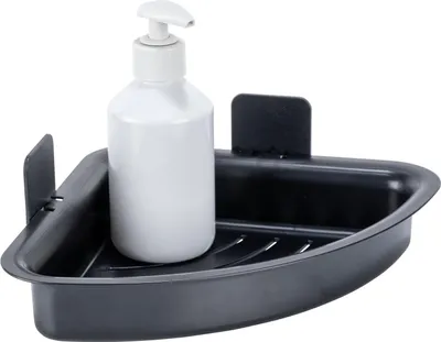 Immagine prodotto di Scaffale angolare per bagno senza foratura - scaffale multifunzionale - nero - plastica - 23,3 x 11,5 x 13,8 cm