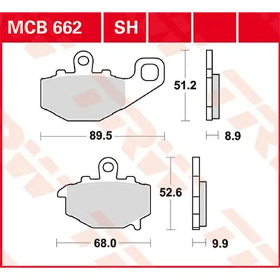 Produktbild von TRW Bremsbelagsatz MCB662SH ER6n ER650E