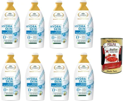 Produktbild von L'Angelica Beauty Essence Hydra Skin Body Wash Hyaluronsäure mit Avocadoöl 8x 520 ml+ Italian Gourmet polpa 400g