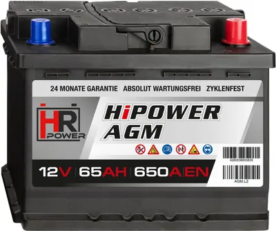 Produktbild von HR HiPower AGM Autobatterie 12V 65Ah
