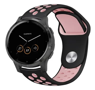 Produktbild von Strap-it Garmin Vivoactive 4s 40mm Sportarmband (Schwarz/Rosa)
