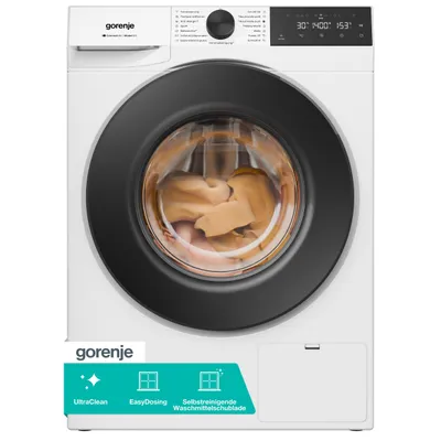 Produktbild von Gorenje W5G494A1P1 Waschmaschine 9kg 1400 U/min., freistehend, SteamTech, EasyDosing, ConnectLife Wifi, weiß
