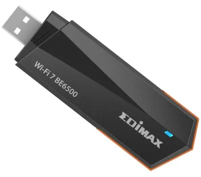Produktbild von Edimax EW-7822UBE, Kabellos, USB, WLAN, Wi-Fi 7 (802.11be), 2880 Mbit/s, Schwarz
