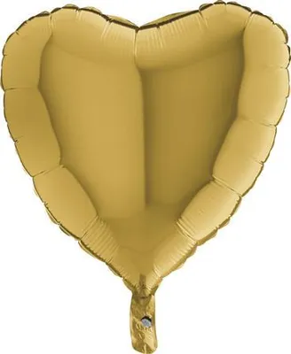 Produktbild von Aufblasbarer Ballon Goldherz 46 cm