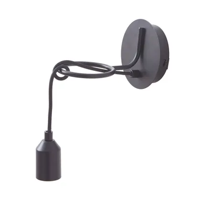 Produktbild von Lindby Wandleuchte Elira, schwarz, Metall, Ø 10 cm, E27