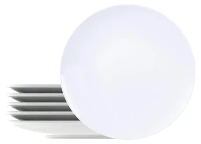 Porzellan-Teller rund 25 cm 6er-Set spülmaschinenfest
