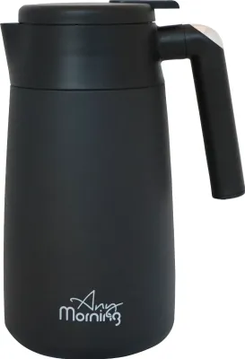 Produktbild von Any Morning Edelstahl-Thermoskanne, Vakuum-Thermoskanne, auslaufsicherer isolierter Kaffee-Isolierkanne, Heiß- und Kaltgetränkespender Doppelwand, 12 Stunden Wärmespeicherung, 40 Unzen, Schwarz