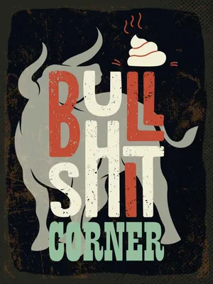 Produktbild von vianmo Holzschild 40x30 cm Bullshit Corner Stier Dekoration