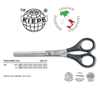 Produktbild von KIEPE Professional Plastic Handle 2119, 160 mm, Schwarz, Edelstahl, Edelstahl, Kunststoff, 1 Stück(e), Italien