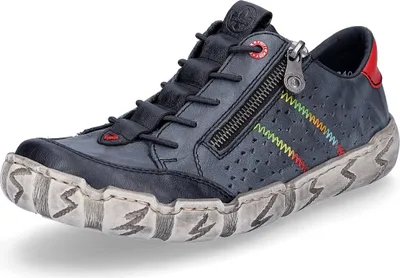 Produktbild von Rieker Damen Schnürschuh blau mit seitlichem Reißverschluss 36