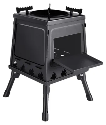Produktbild von Holzofen, tragbares Design, multifunktionales Kochen, schwarz