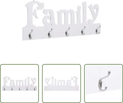 Produktbild von The Living Store Wandgarderobe FAMILY 74 x 29,5 cm