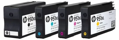 Zdjęcie produktu dla HP 950XL High Yield Black/951XL High Yield Cyan/Magenta/Yellow 4-pack Original Ink Cartridges, Wysoka (XL) wydajność, Czarny, Cyjan, Purpurowy, Żółty, Tusz na bazie pigmentu, Tusz na bazie pigmentu, 4 szt., 2300 stron(y)