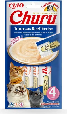 Produktbild von CHURU Katzenleckerli Thunfisch mit Rindfleisch 4x14g