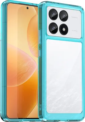 Produktbild von Schutzhülle für Xiaomi Redmi K70 Klar Rückseite Stoßfeste TPU Silikon Bumper Hülle Hellblau