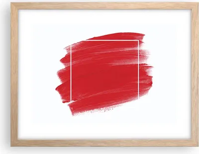 Produktbild von Gerahmtes Poster - Rahmen in heller Eiche - Rot Farben Stück - 40x30 cm - Wand Bild - Wanddeko - Wandbilder - Kunstposter - Wandposter - Bilderrahmen - Bilder - Kunstdruck - P2NAA40x30-5067