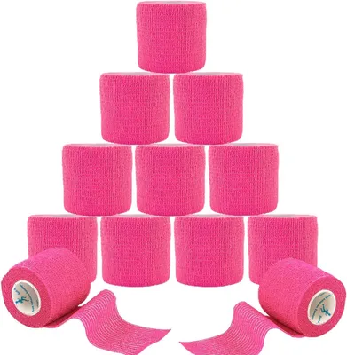 Immagine prodotto di Bende elastiche autoadesive, traspiranti, 5 cm x 12 rotoli, adatte per sport e animali