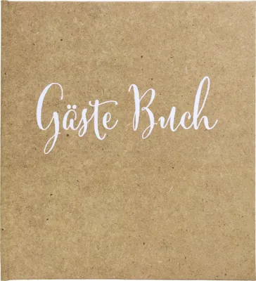 Produktbild von Exacompta 47236B Gästebuch 70 Batt weiß, Goldschnitt, 21x19cm, Kraft, Aufdruck Gästebuch - Kraft braun