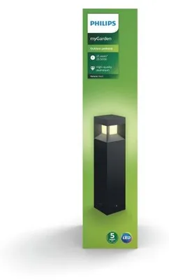 Productafbeelding van Parterre Sockel Außenwandleuchte schwarz kleine Beleuchtung Philips