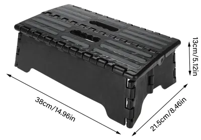 Imagen del producto de Plataforma plegable con superficie antideslizante, de 38 x 21,5 x 13 cm, con capacidad de carga de 136 kg, ideal para el baño y para viajes