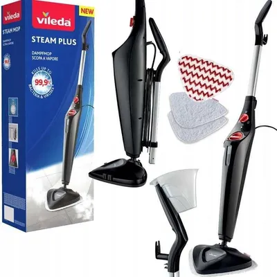 Produktbild von Vileda Dampfmop Steam Plus 3 Nachfüllpackungen + Teppichpad 99,9% Sauber