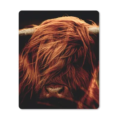 Produktbild von MuchoWow® Mauspad Mousepad Schottischer Highlander - Kuh - Hörner - Porträt - Tiere 30x40 cm - Mousepads - Maus Mat - Pad - Mausunterlage - Mausmatten