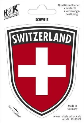 Produktbild von PVC Aufkleber - SWITZERLAND - Schweiz - 301203/1 - Gr. ca. 7,9 x 10 cm