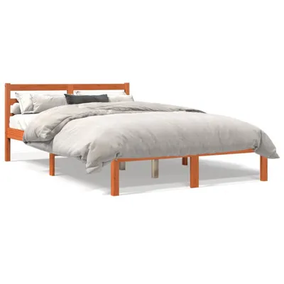 Produktbild von vidaXL Massivholzbett ohne Matratze Wachsbraun 140x200 cm Kiefernholz