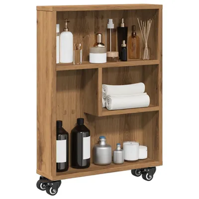 Produktbild von "im Angebot" Büroregal modern - Aufbewahrungswagen stilvolle - Schmal Artisan-Eiche 48x13x68 Holzwerkstoff - Aktenregal CC24086