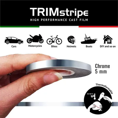Produktbild von Zierstreifen Klebestreifen für Autos, Chrom, 5 mm x 10 m