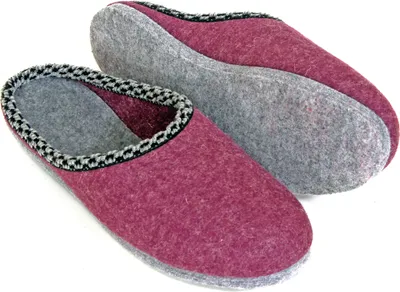 Produktbild von PANTOFFELMANN Filzpantoffeln Filzsohle Herren Damen hochwertige Filzlatschen Pantoffel Hausschuhe beere 46/47