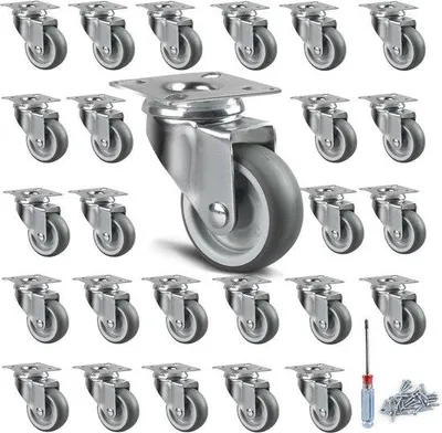 Obrázok produktu pre Malé otočné kolieska 50 mm, sada 24 ks, nosnosť 50 kg